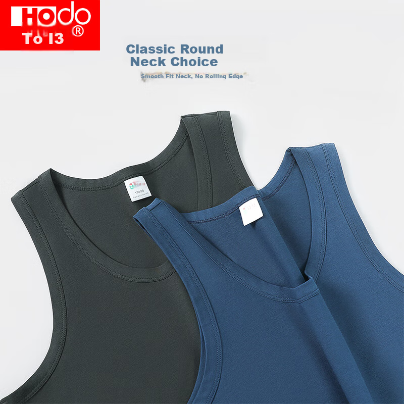 Hongdou 2-Piece Set, Pure Cotton Tank Top for Men, Sports, Sweat-Absorbing, Brea...