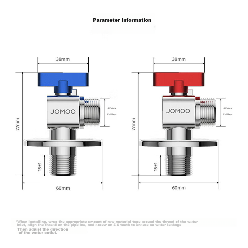 JOMOO Brass Valve Body, Full-Open High-Flow Angle Valve, Gas Water Heater Angle...