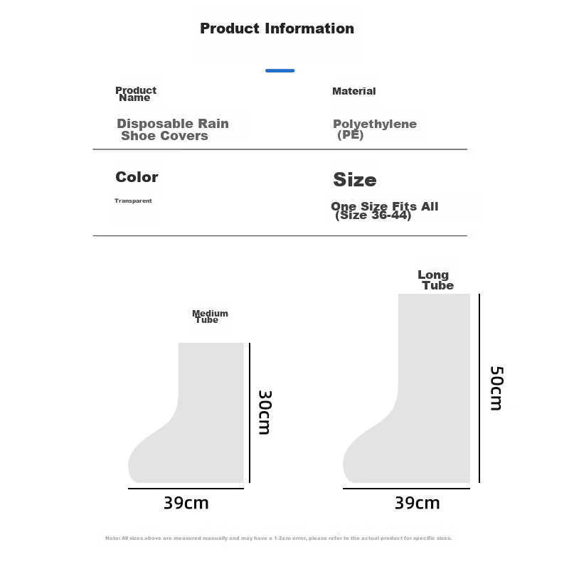 Biaze Disposable Rain Shoe Covers, 20-Pack, Thick Waterproof Non-Slip Mid-Calf P...