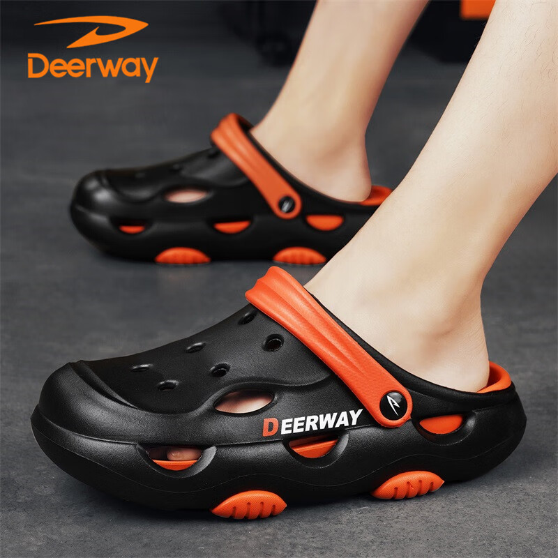 DEERWAY Men's Sandals 2025 Hollow Shoes Men's Breathable Slippers Dual-use Home...