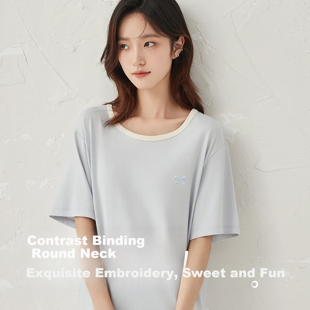 Dingguagua Top-Notch Cotton Nightgown for Women, Summer Short-Sleeve, Wearable O...