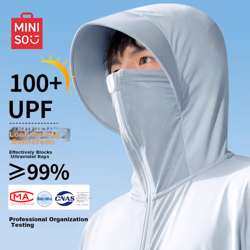 MINISO Sun Protection Clothing for Men, Summer Outdoor Sun Protection, Wide Brim...