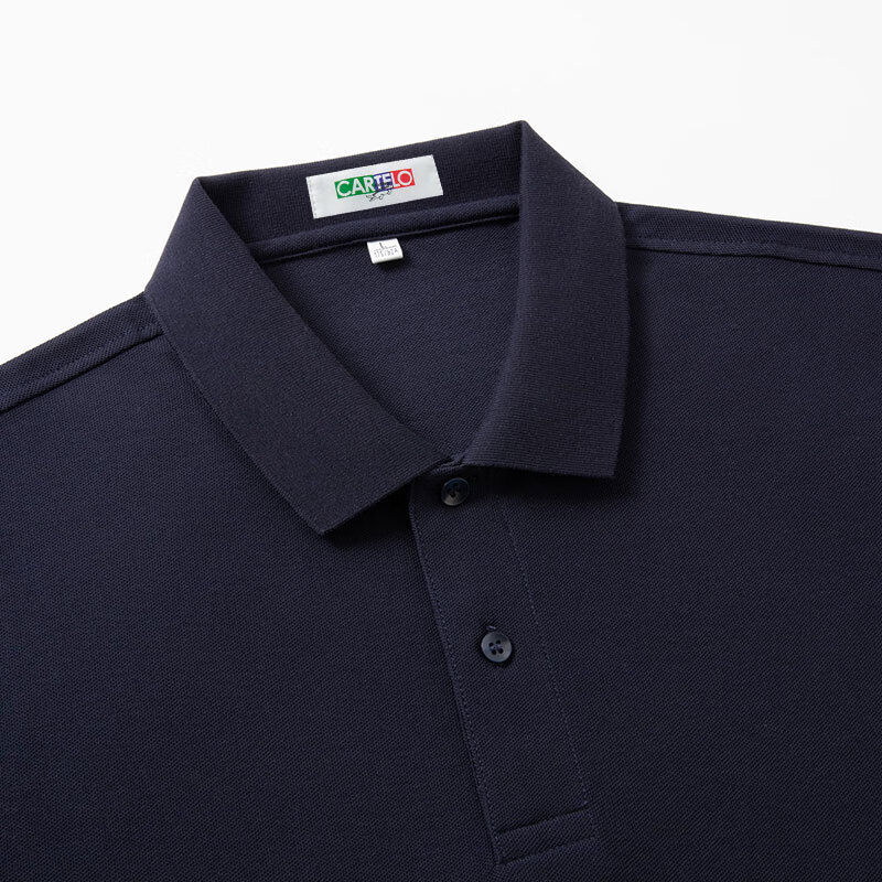 LIMENG Cotton Pique Short-Sleeve T-Shirt for Men, Solid Color Polo Shirt, All-Co...