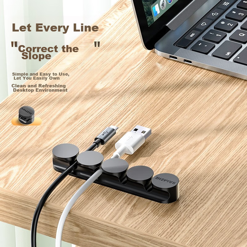 SAMZHE Desktop Cable Organizer, Storage Fixer, Computer Cable Winder, Earphone A...