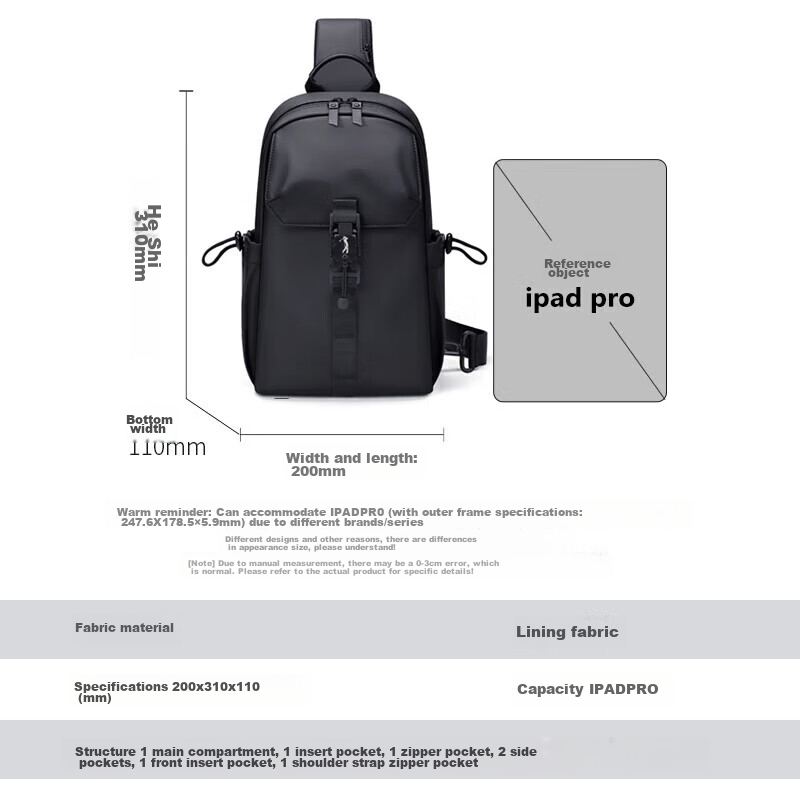 Golf Chest Bag, Men's Crossbody Bag, Large Capacity Shoulder Bag, Casual Sports...