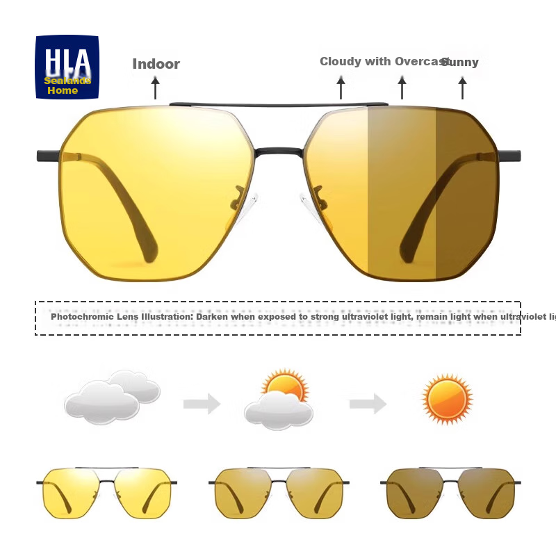 HLA (Hailanzhi) Polarized Sunglasses for Day And Night Use, Photochromic Sunglas...
