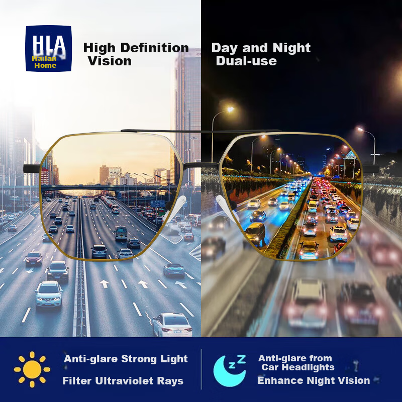 HLA (Hailanzhi) Polarized Sunglasses for Day And Night Use, Photochromic Sunglas...