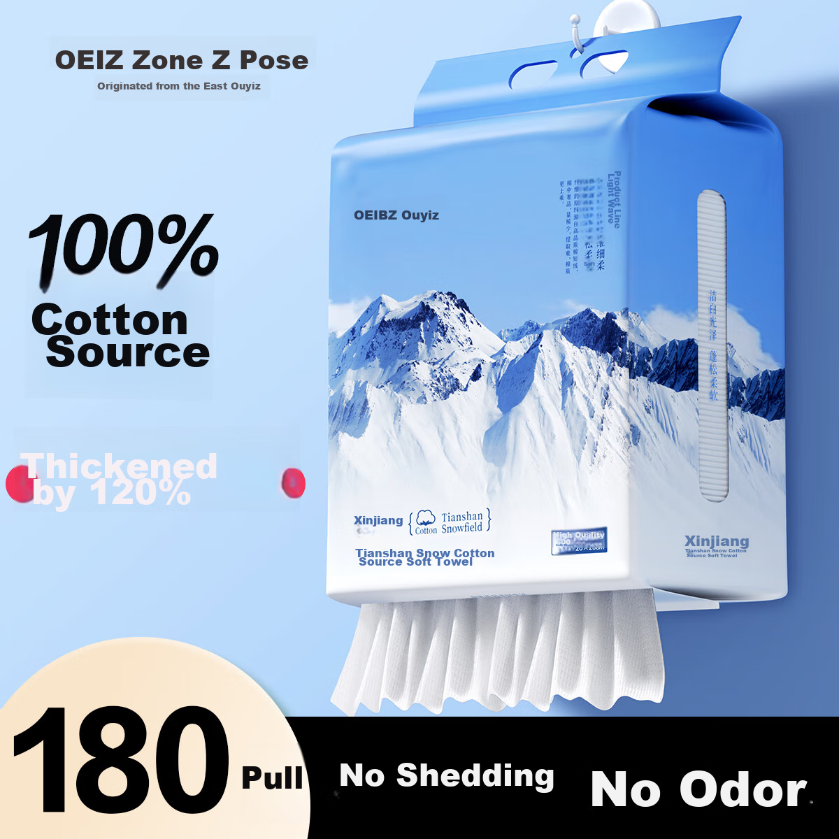Oeiez Medical-Grade Face Towels, Hanging Soft Cotton Wipes, Thickened Large Size...