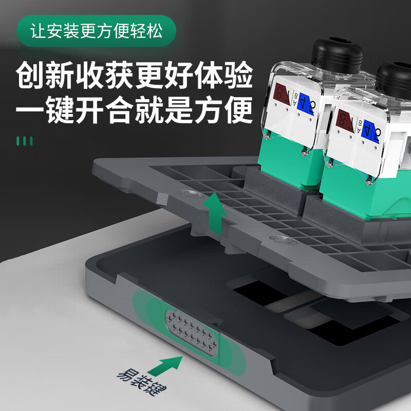 OFNPFTTH Cat5e Network Panel with Two Ports and Network Module for Engineering H...