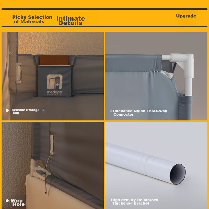 MEDOGA Class A Baby Fall Prevention Fence Mosquito Net Frame 1.5x2 Three-Door Ho...