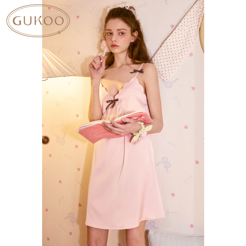 Gukoo Women's Summer New Simple and Sexy Ice Silk Butterfly Knot Sling Ladies' H...