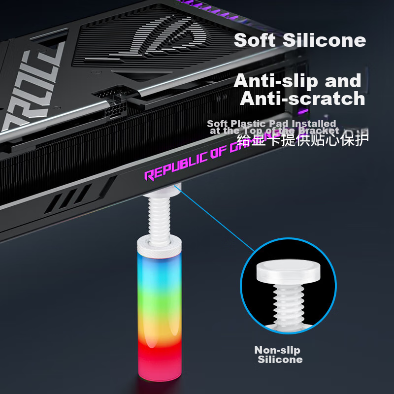 Liantuo Argb Graphics Card Support Bracket, Desktop Computer Graphics Card Stand...