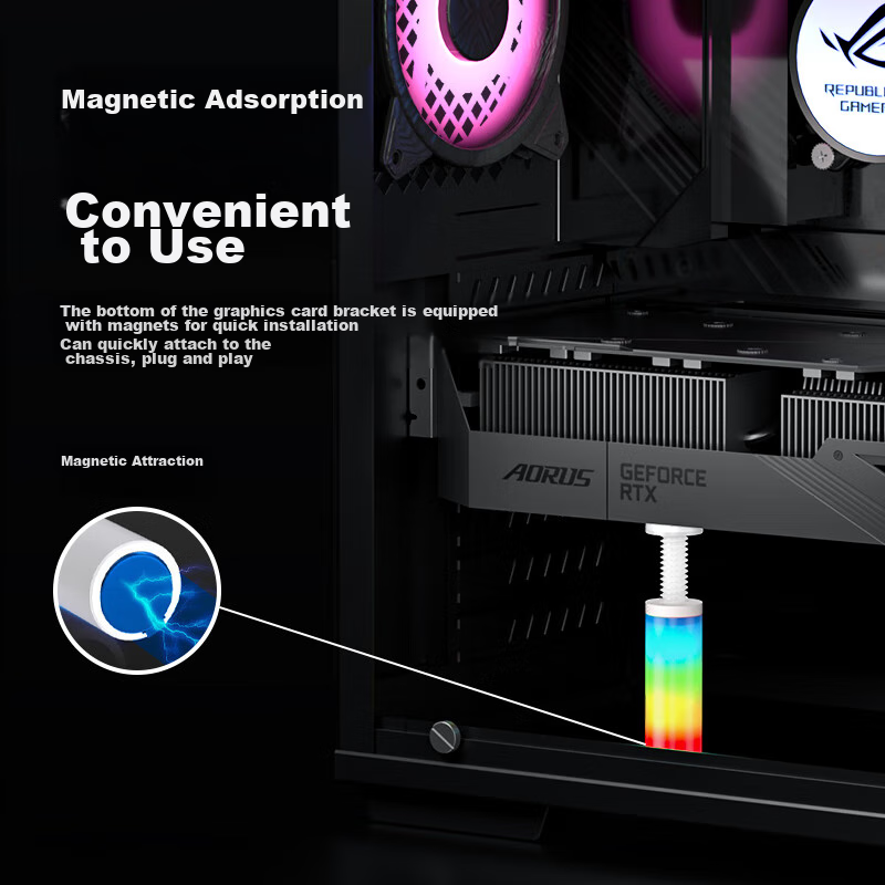 Liantuo Argb Graphics Card Support Bracket, Desktop Computer Graphics Card Stand...