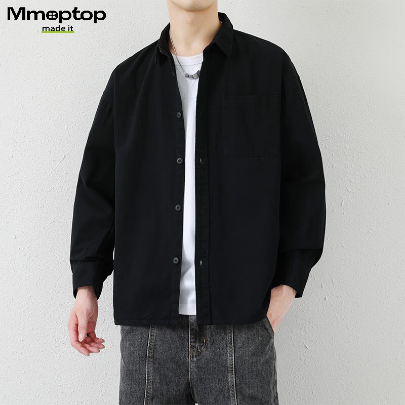 MMOPTOP Retro Pure Cotton Workwear Shirt Jacket Men's Spring and Autumn Long Sle...