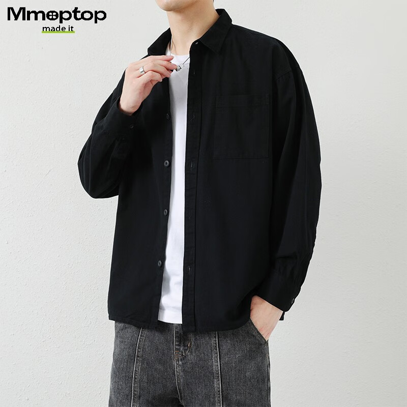 MMOPTOP Retro Pure Cotton Workwear Shirt Jacket Men's Spring and Autumn Long Sle...