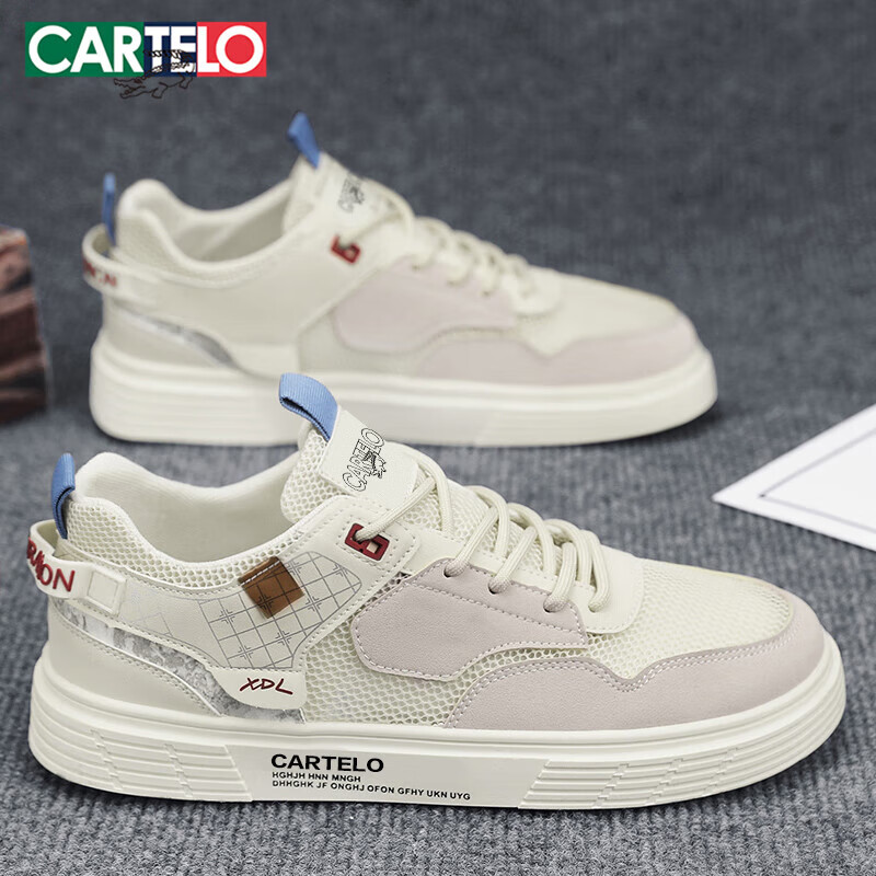CARTELO Men's Summer Mesh Breathable Shoes Men's Trendy Board Shoes Men's Wear-r...