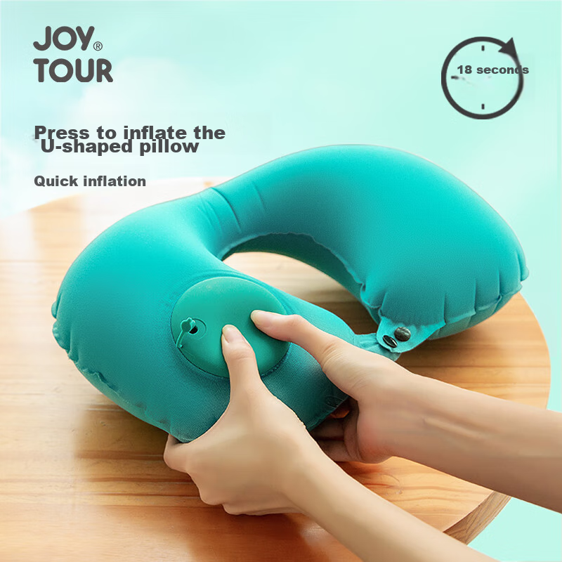 JOYTOUR U-Shaped Pillow with Air Cushion, Portable Travel Neck Pillow, Neck Supp...