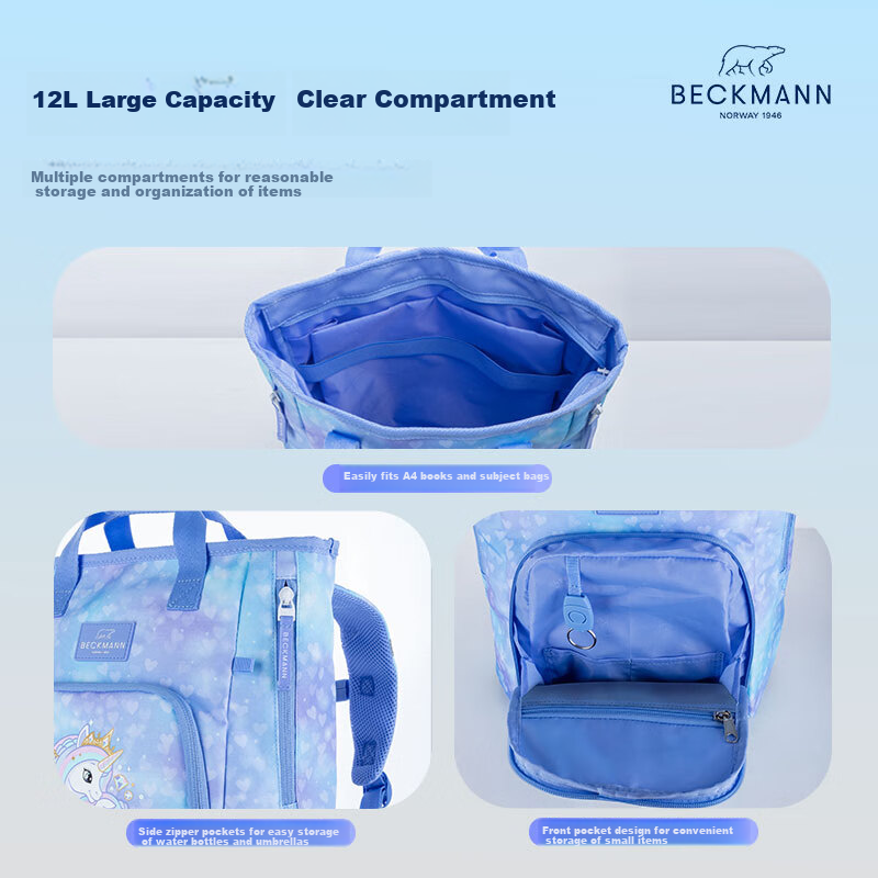 Beckmann Norway Student Tutoring Bag Large Capacity Backpack Handheld Double Sho...