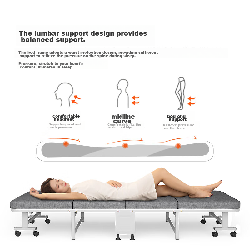 Wenai Folding Bed, Single Nap Bed, Office Hard Board Bed, Military Cot, Hospital...