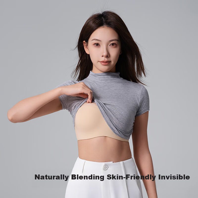 Mushroom Lady Strapless Bra Anti-slip Breathable Women's Bandeau Bra Invisible P...