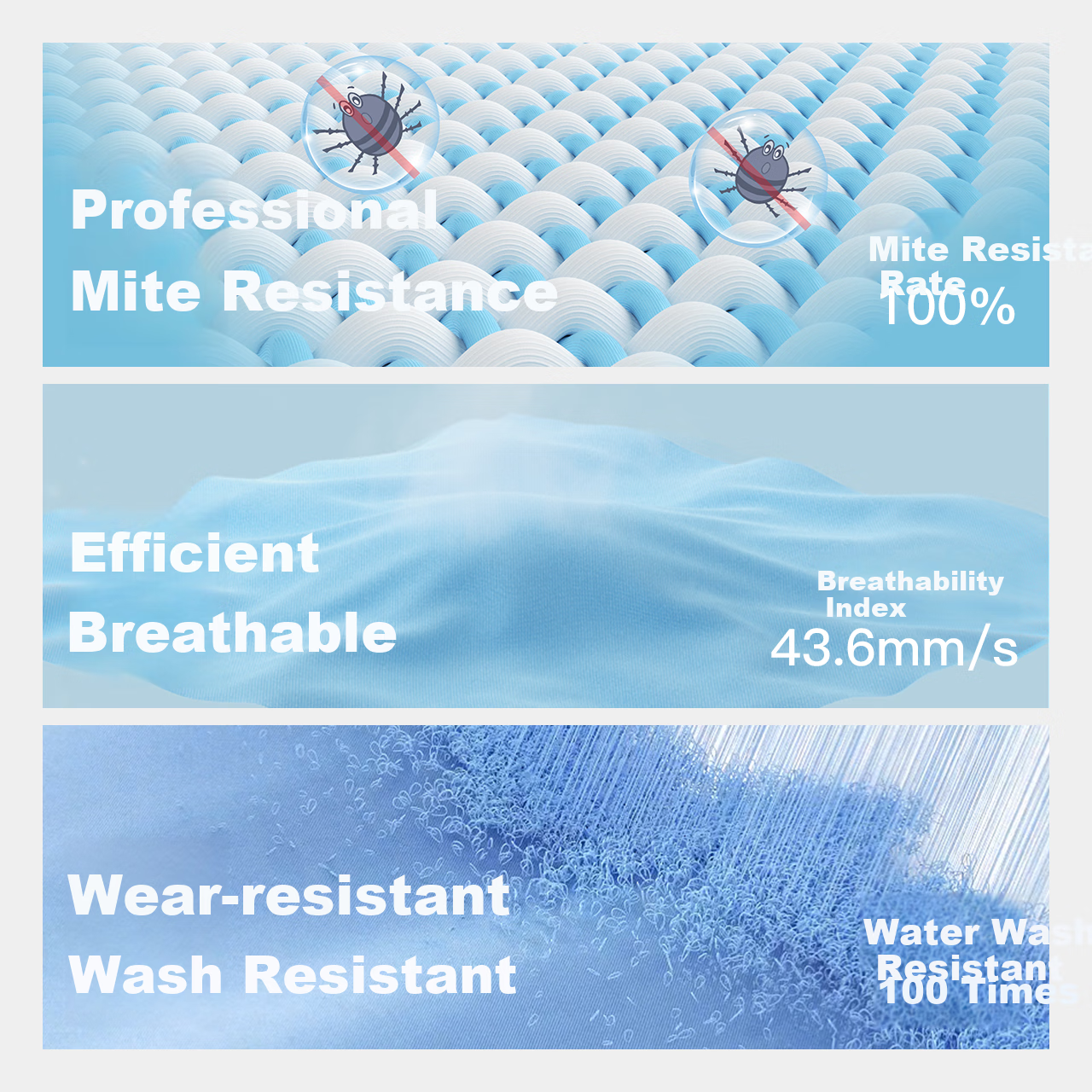 Shupiaoer Anti-Mite Four-Piece Bedding Set, Solid Color, Dust Mite And Allergy-P...