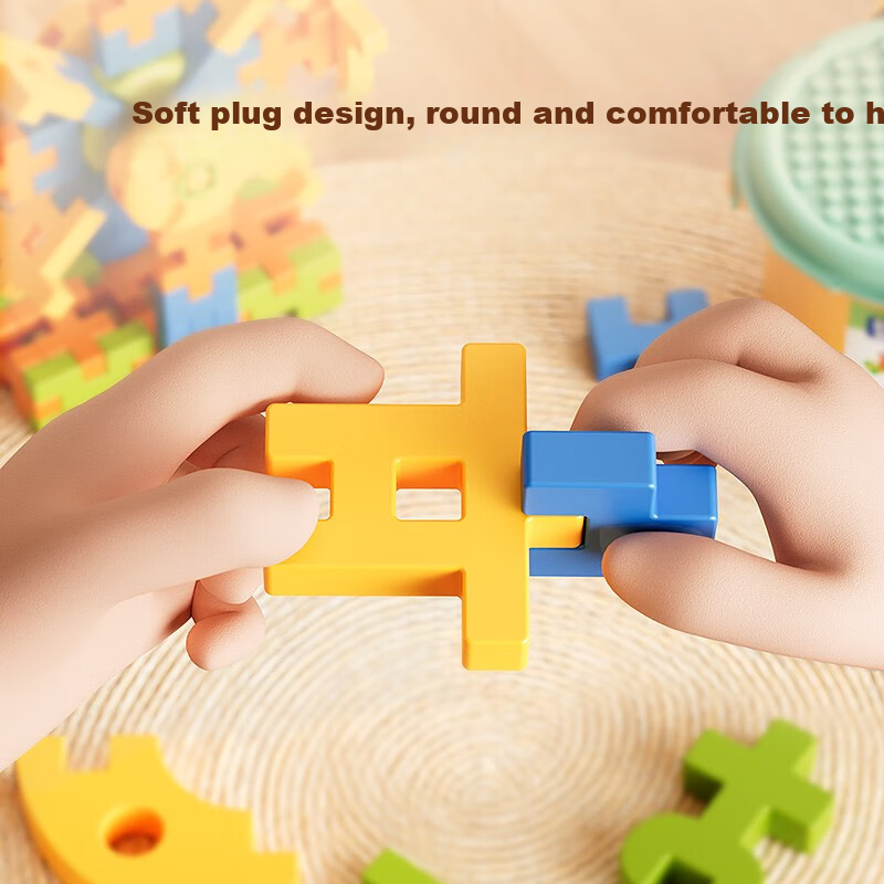 Wozhi Children's Building Blocks Toy, Large Particle Soft Blocks, Building Block...
