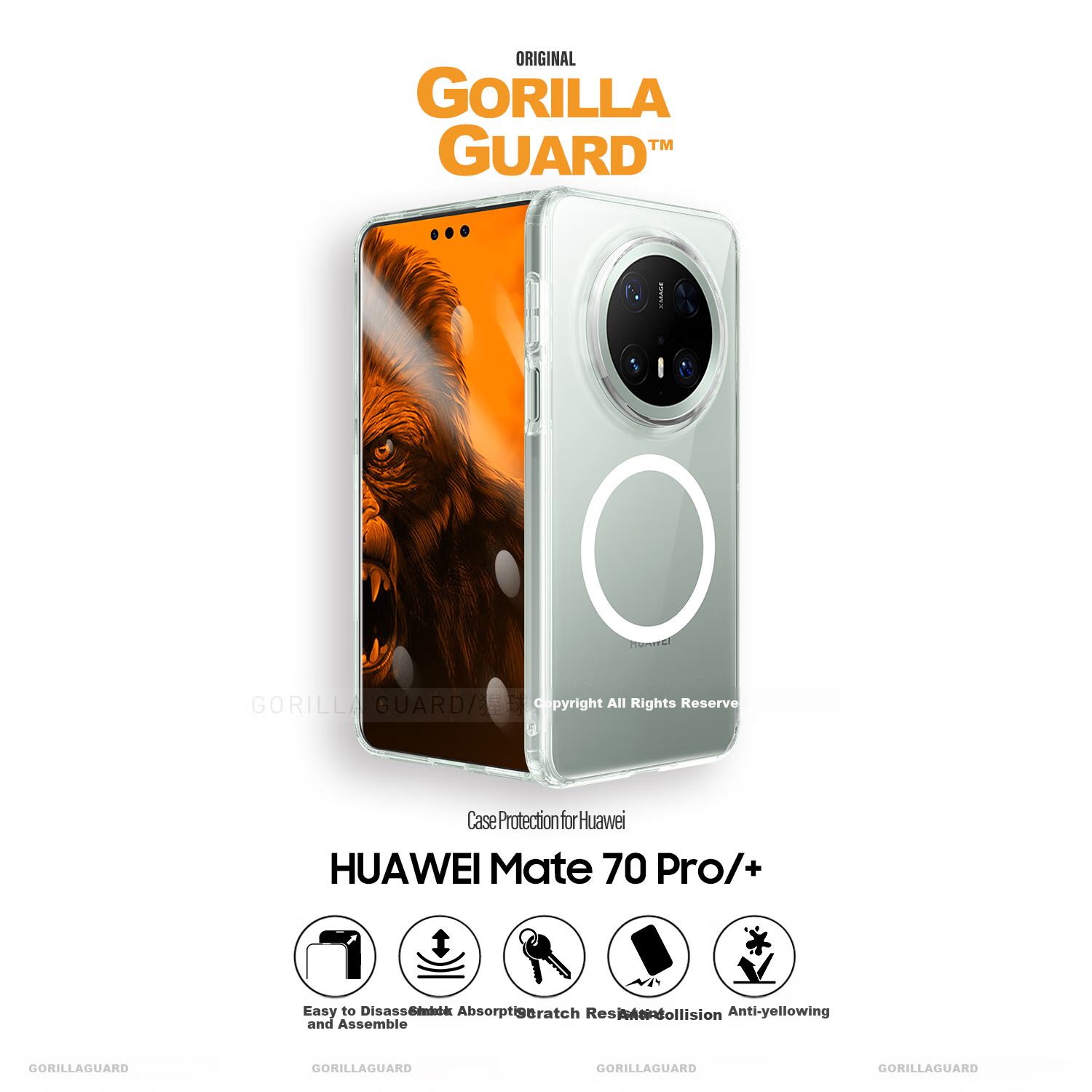 Xingqiu Guardian Advanced Magnetic Adsorption Transparent Protective Case for Hu...