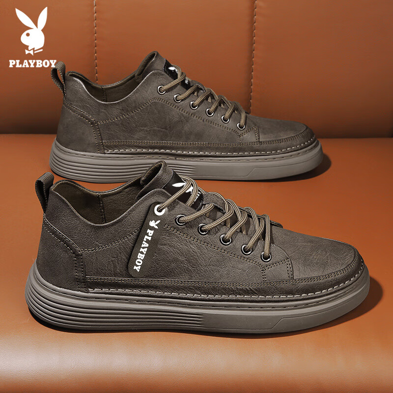Playboy Men's Shoes, 2025 Summer Men's Fashion Sneakers, Men's Leather Shoes, Tr...