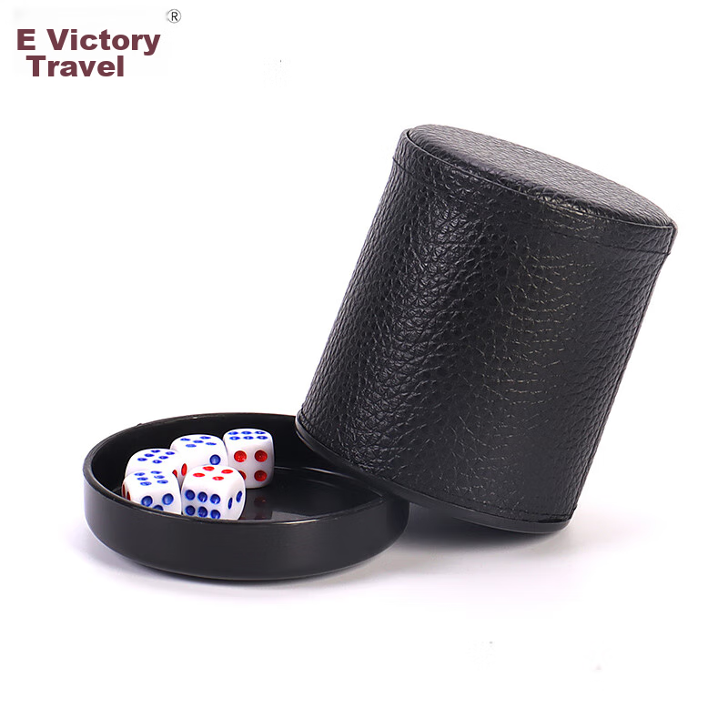 Shenglv Leather Dice Set with Base, 5 Dice, 30 Dice, Dice Cup, Colorful Dice, An...