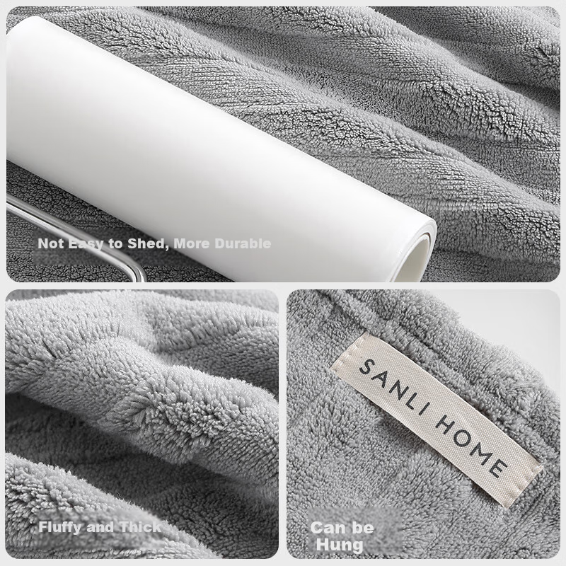 Sanli 7A Antibacterial Household Towels, Cloud-Soft, Absorbent, Quick-Drying, 2-...