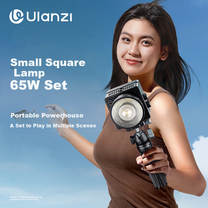 Ulanzi 65W Dual-Color Temperature COB Fill Light, Small Square Light Set, Live S...