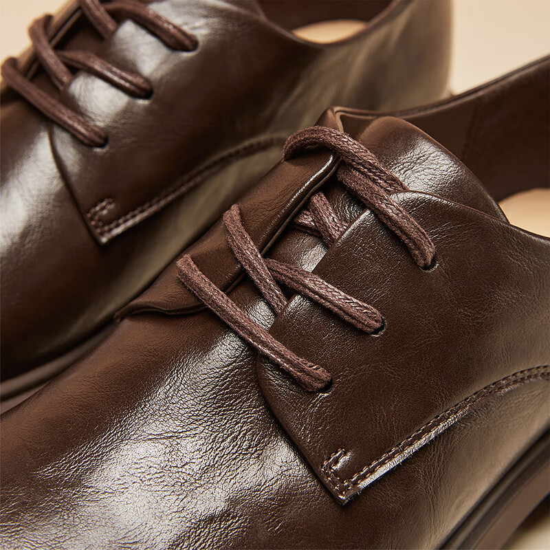 Yierkang Women's Leather Shoes, Spring New Style British-Style Lace-Up Flats, Lo...