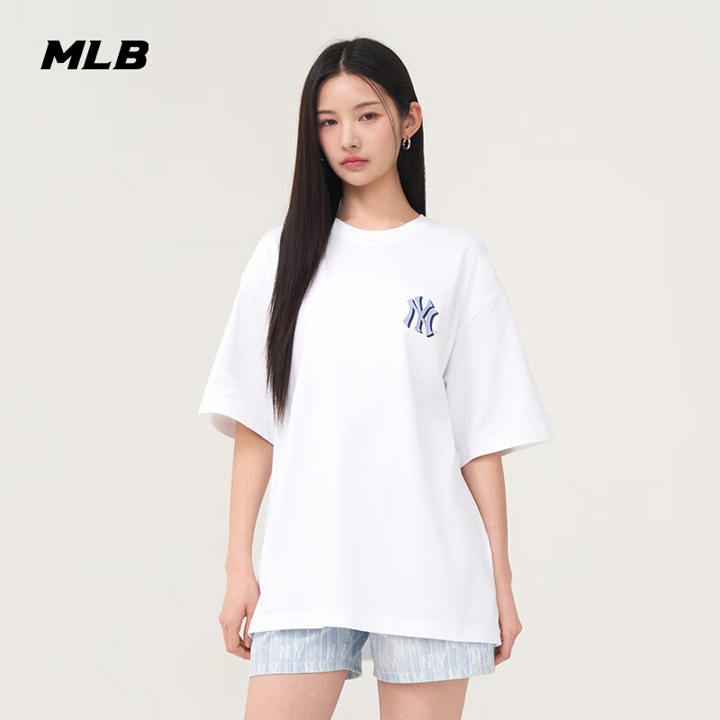 MLB Men's and Women's Short Sleeve T-shirt with Printed Back, Fashionable Loose...