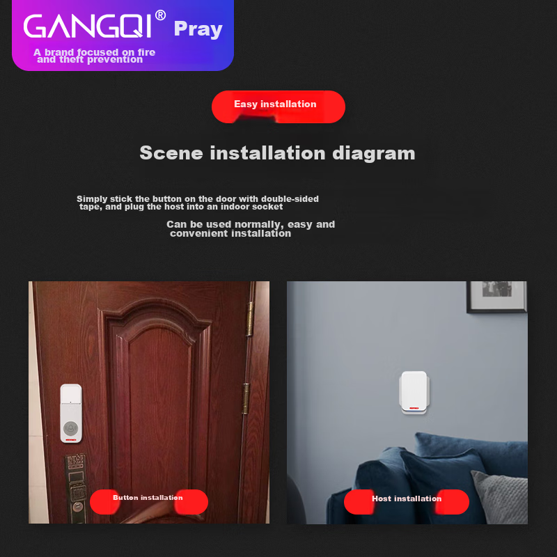 Gangqi GQ-M3 Doorbell, Wireless Home Doorbell, Electronic Remote Control, Long-R...