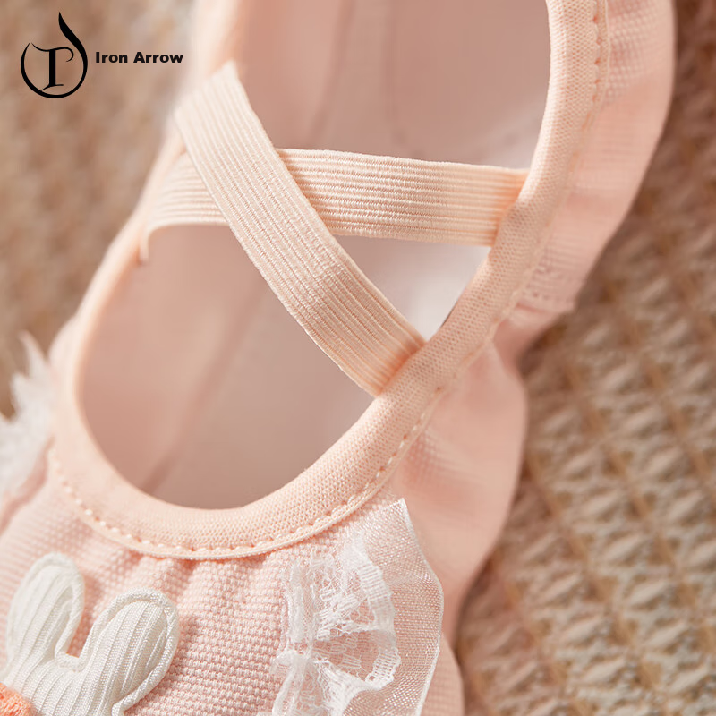 Tiejian Children's Dance Shoes, Rabbit Lace Ballet Dance Shoes, Girls' Chinese D...