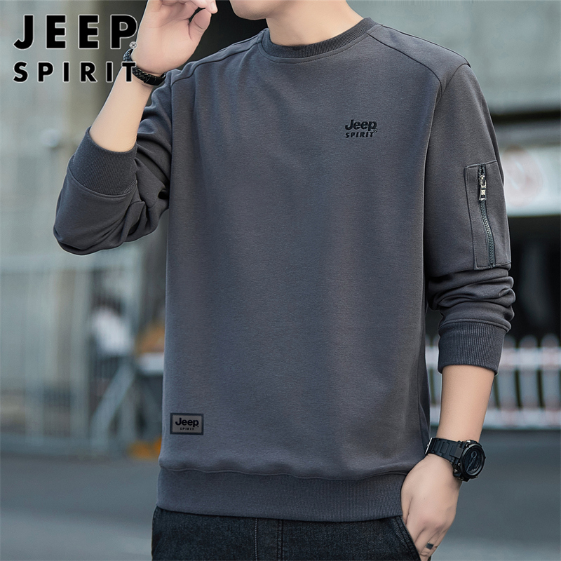 JEEP SPIRIT Men's Sweatshirt, Spring And Autumn Men's Clothing, Long-Sleeve T-Sh...