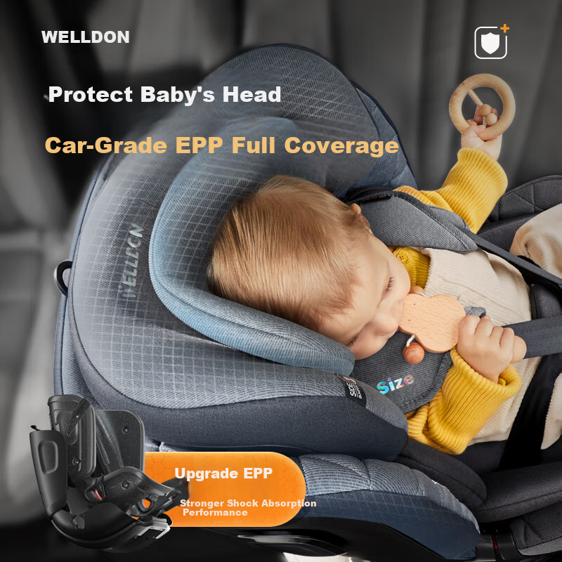 Welldon Smart Turn Child Safety Car Seat for Ages 0-7, ISize Certified, Physical...