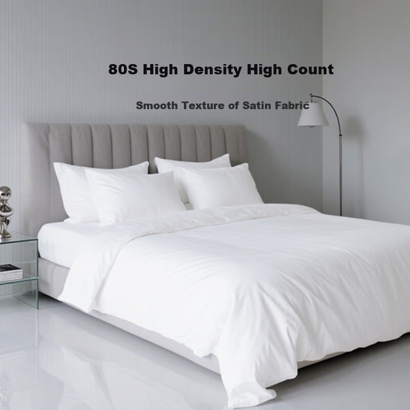 Pure White Hotel Bedding Set 80 Thread Count 100% Cotton Duvet Cover for 1.2m Be...