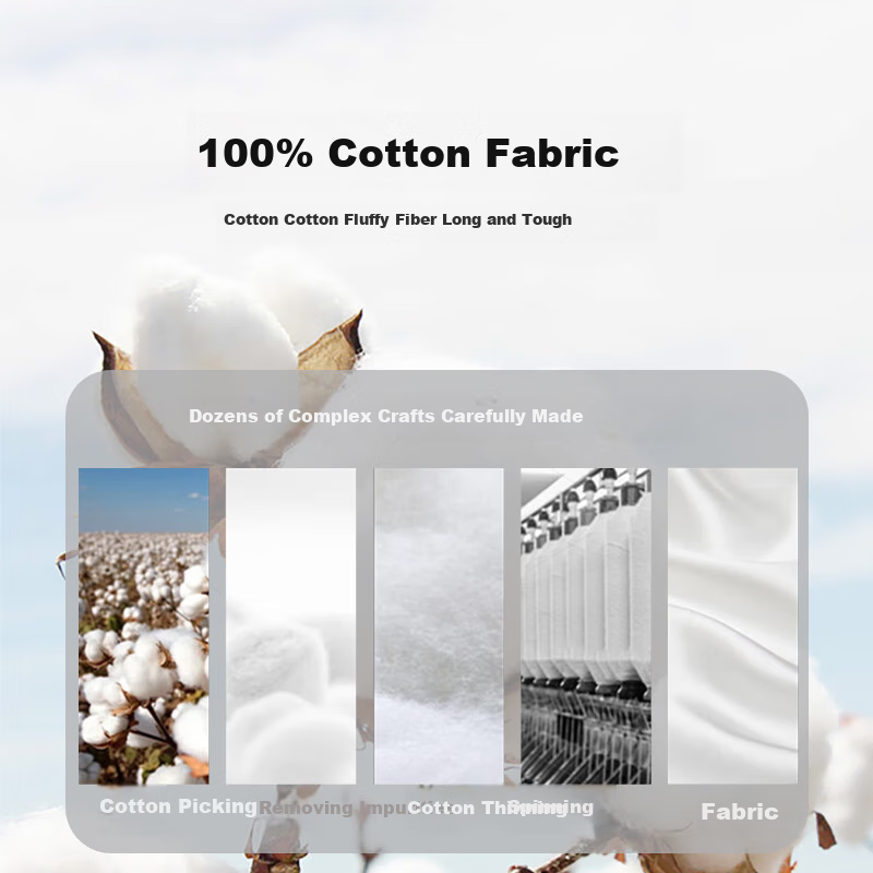 Pure White Hotel Bedding Set 80 Thread Count 100% Cotton Duvet Cover for 1.2m Be...