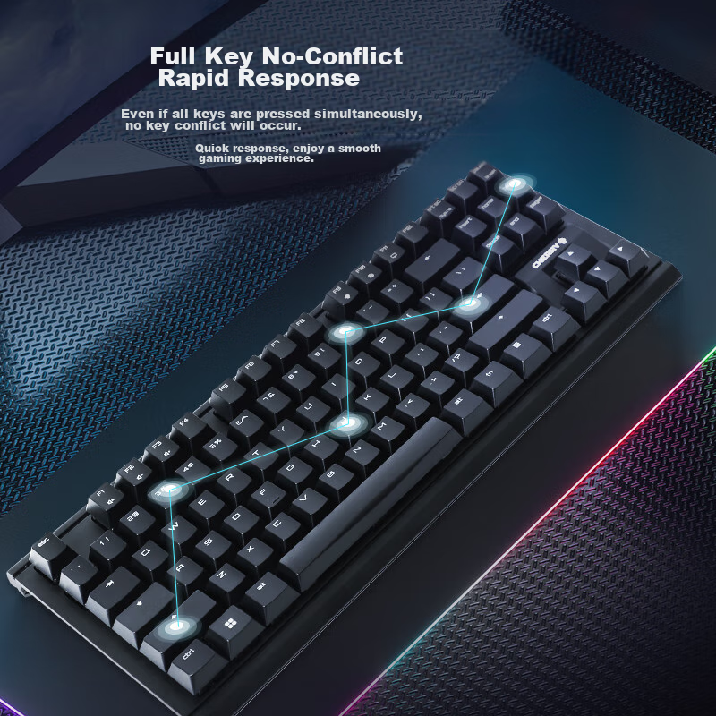 CHERRY MX1.1 Mechanical Keyboard, G80-3910 Gaming Keyboard, Floating Non-Steel S...