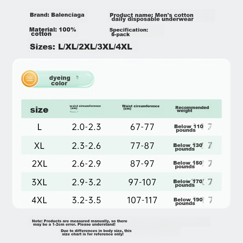 Banzhenni Disposable Men's Underwear, Pure Cotton Boxer Briefs, Extra Large Size...