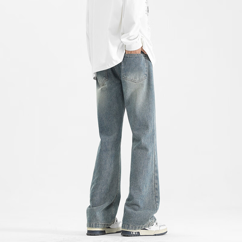 SWAMP AREASWAMP AREA Vintage American-Style Slightly Flared Jeans for Men, Sprin...