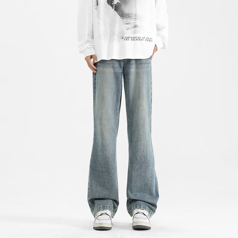 SWAMP AREASWAMP AREA Vintage American-Style Slightly Flared Jeans for Men, Sprin...