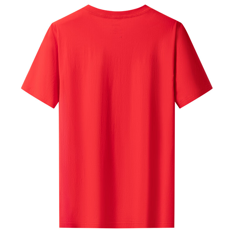 LIMENG Unisex Solid Color 180g Cotton Short Sleeve T-shirt Loose Round Neck Wide...