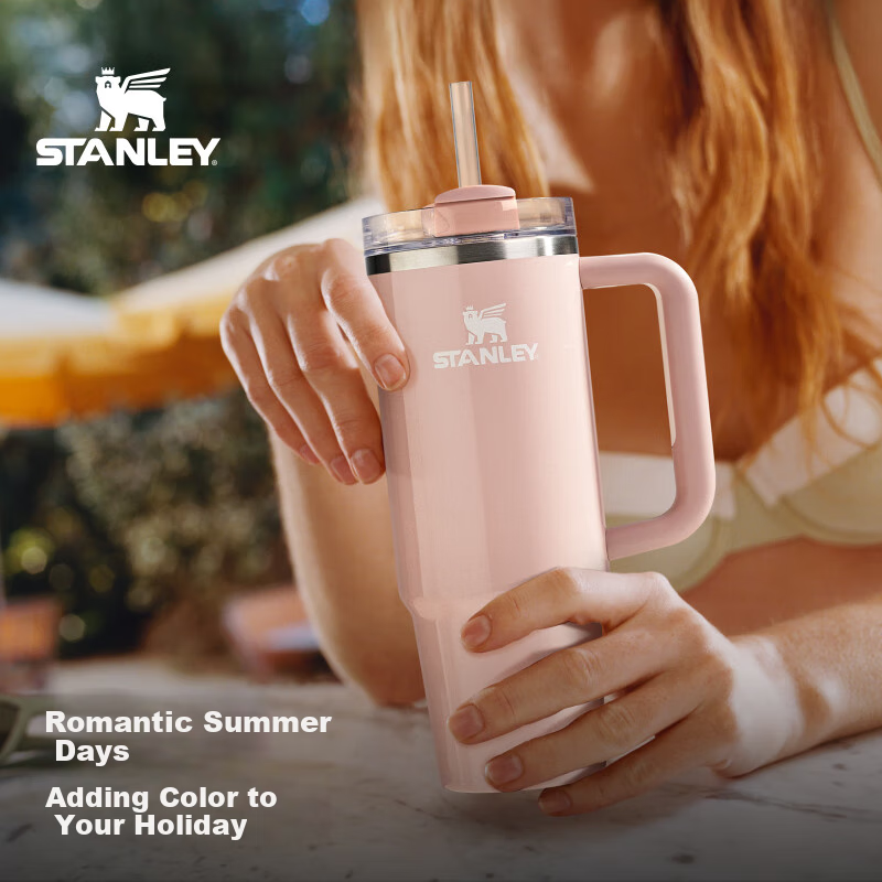 STANLEY Giant Straw Cup Water Bottle Large Capacity Stainless Steel Insulated Cu...