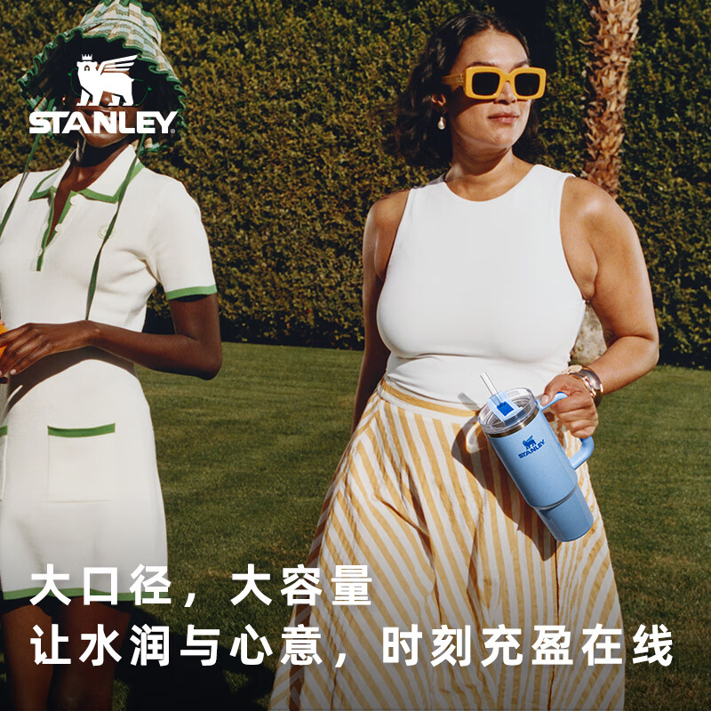 STANLEY Giant Straw Cup Water Bottle Large Capacity Stainless Steel Insulated Cu...