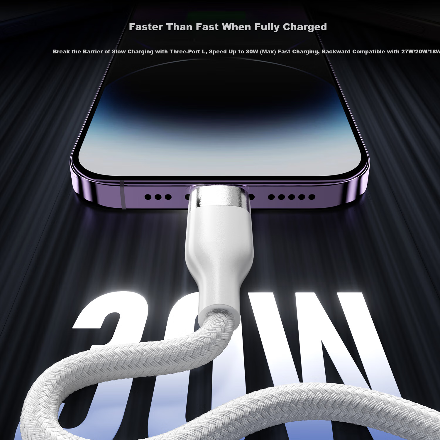 CangHua Type-C 3-in-1 Charging Cable PD100W/30W Fast Charge One Drag Three Head...