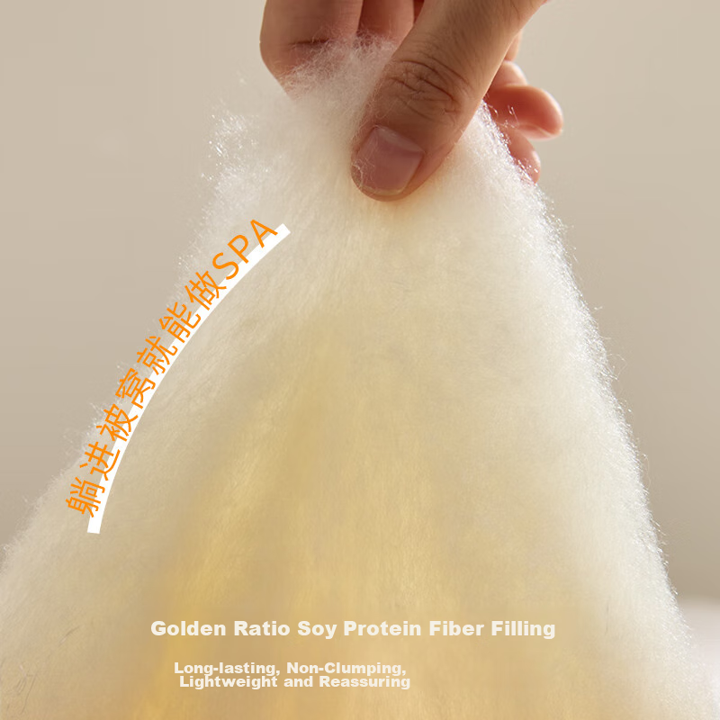 Hengyuanxiang Antibacterial Soy Fiber Quilt, Autumn and Winter Single Thickened Warmth, 4.4lbs, 1.5*2m, Milky White