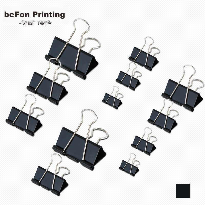 Deyin 19mm Small Black Binder Clips 3883, Metal Clips, Long Tail Clips, Paper Clips, Document Clips, Bill Clips, Office Supplies, 40 Pieces/tube