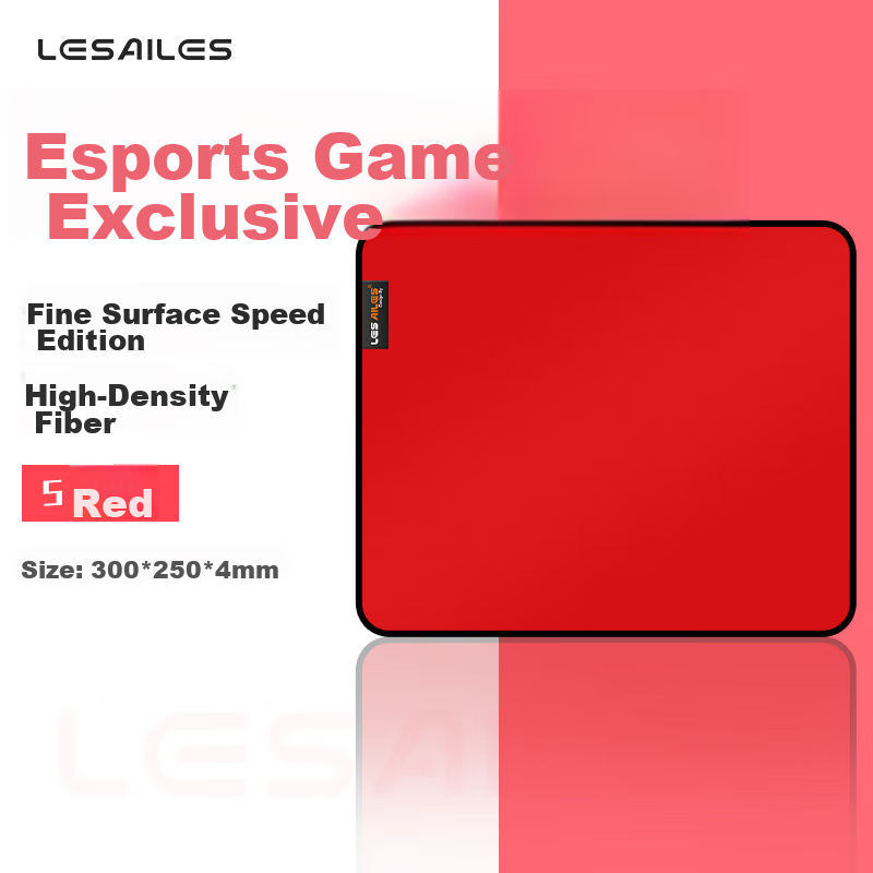 Feidun Gaming Mouse Pad, FPS Smooth Gaming, Special Fine Fiber Computer Desk Pad, Jianjiang Zero Atk, Qck Heavy, Zhuowei Chizhenhuo, Red Dye, 2-Pack Edge, Red